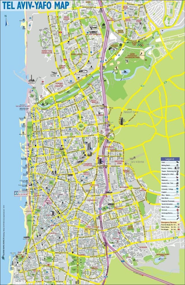 Tel Aviv stadsplattegrond
